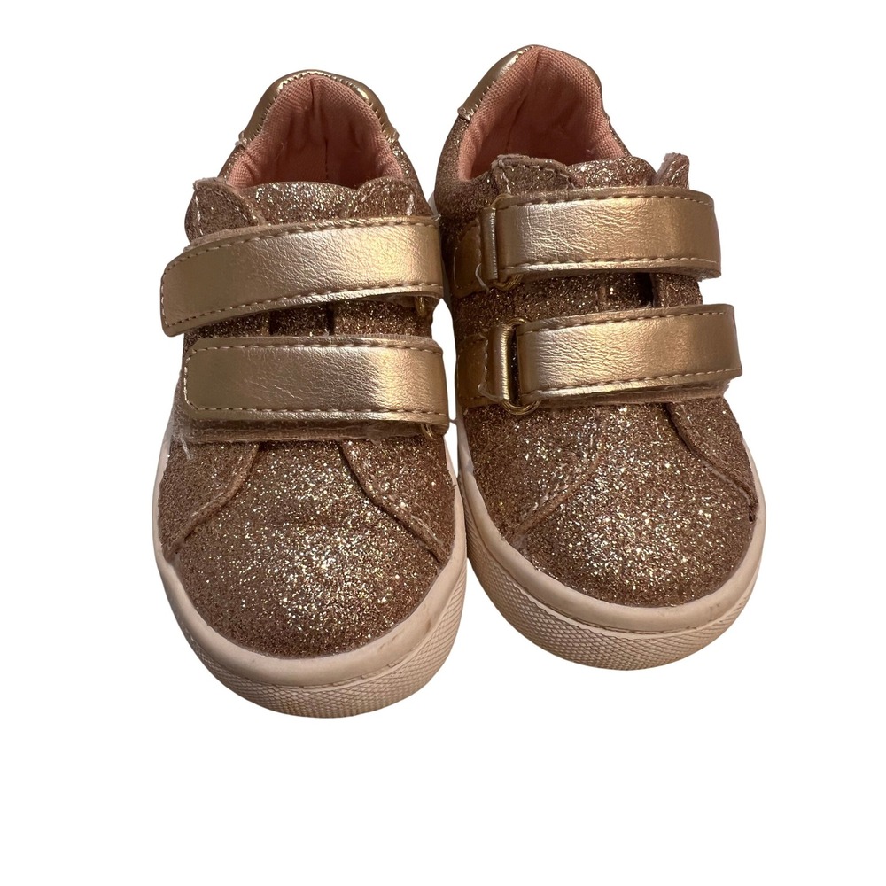 Kelly & Katie Toddler Girls‎ Glitter Gold Double Strap Sneakers Size 5